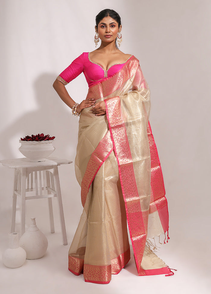 Gold Tissue Silk Saree With Blouse Piece