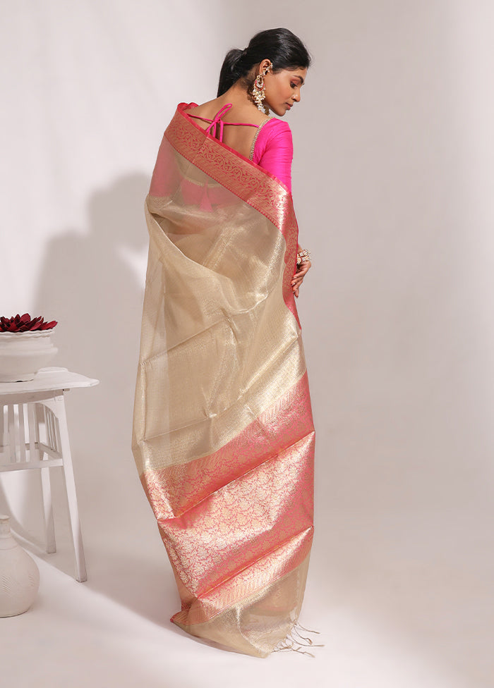 Gold Tissue Silk Saree With Blouse Piece