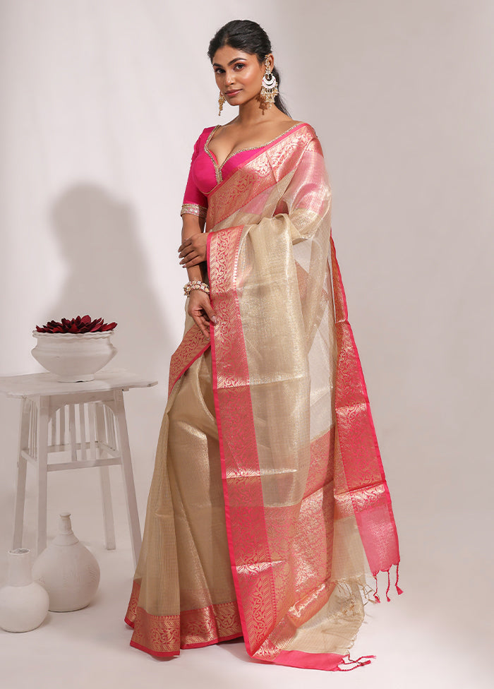 Gold Tissue Silk Saree With Blouse Piece