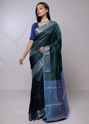 Green Katan Silk Saree With Blouse Piece