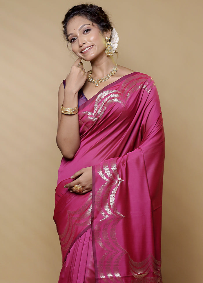 Purple Dupion Silk Saree With Blouse Piece