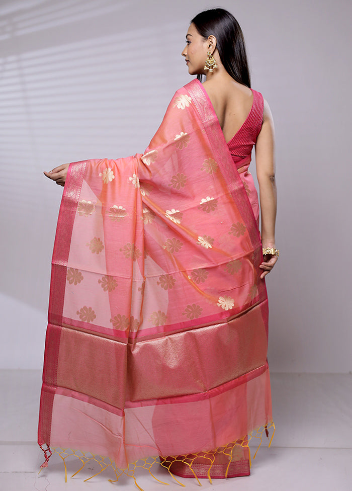 Pink Cotton Saree With Blouse Piece - Indian Silk House Agencies