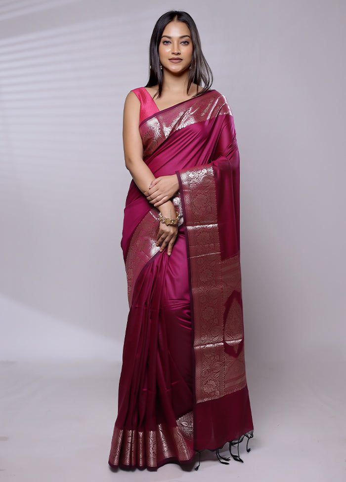 Pink Cotton Saree With Blouse Piece