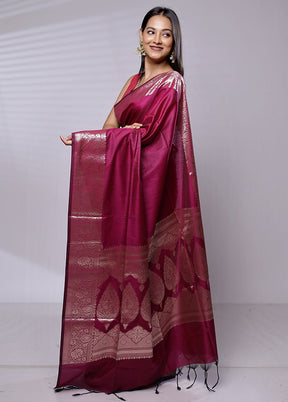 Pink Cotton Saree With Blouse Piece - Indian Silk House Agencies