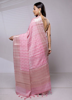 Pink Cotton Saree With Blouse Piece - Indian Silk House Agencies