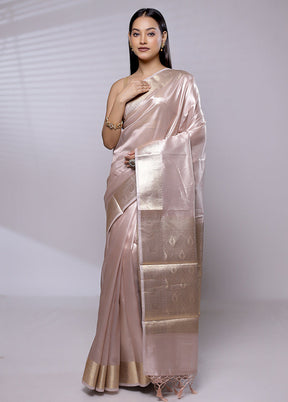 Pink Tissue Silk Saree With Blouse Piece