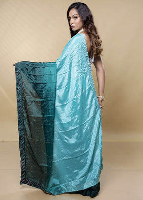 Green Chiffon Silk Saree With Blouse Piece