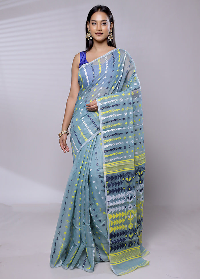 Multicolor Tant Jamdani Saree Without Blouse Piece