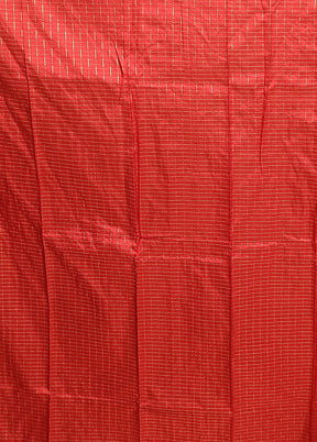Red Handloom Kanjivaram Pure Silk Saree With Blouse Piece