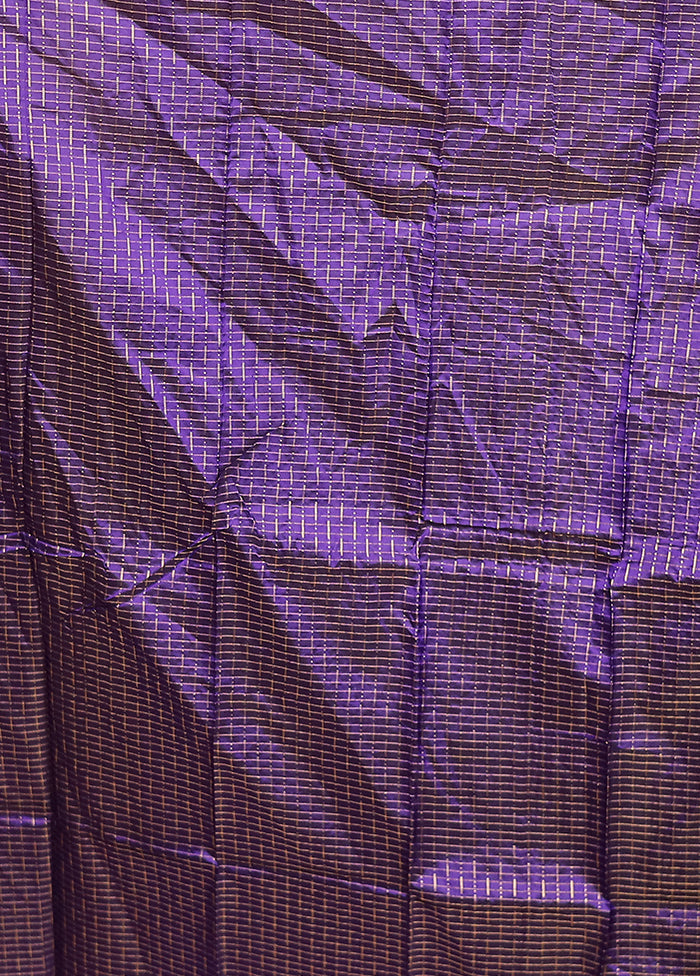 Blue Handloom Kanjivaram Pure Silk Saree With Blouse Piece