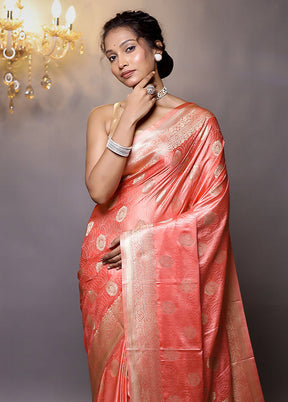 Pink Dupion Silk Saree With Blouse Piece