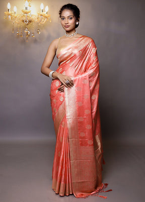 Pink Dupion Silk Saree With Blouse Piece