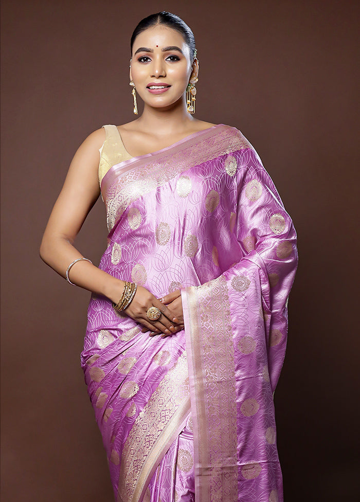 Pink Dupion Silk Saree With Blouse Piece