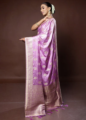 Pink Dupion Silk Saree With Blouse Piece - Indian Silk House Agencies