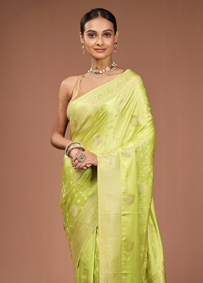 Green Dupion Silk Saree With Blouse Piece