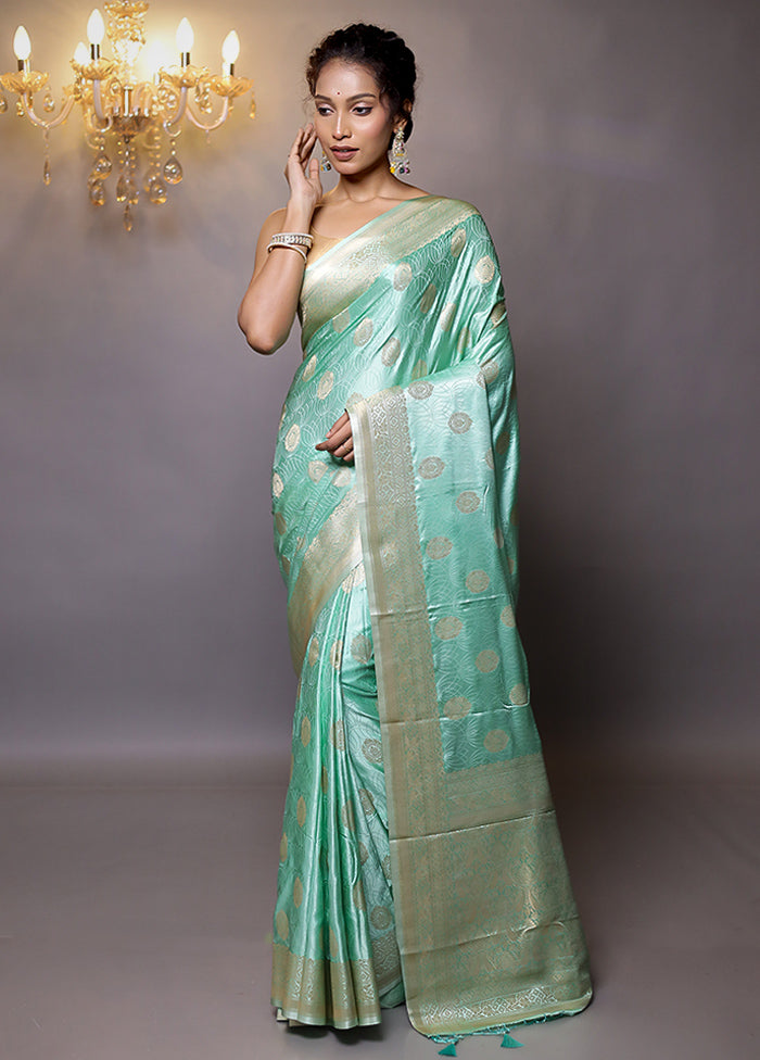 Green Dupion Silk Saree With Blouse Piece