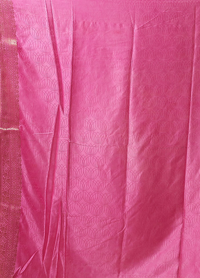 Pink Dupion Silk Saree With Blouse Piece