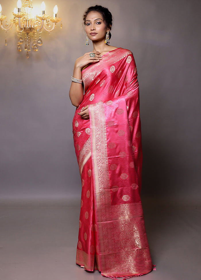 Pink Dupion Silk Saree With Blouse Piece - Indian Silk House Agencies