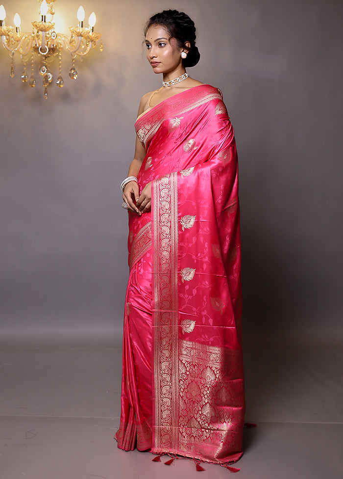 Pink Dupion Silk Saree With Blouse Piece - Indian Silk House Agencies