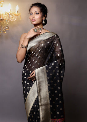 Black Organza Saree With Blouse Piece