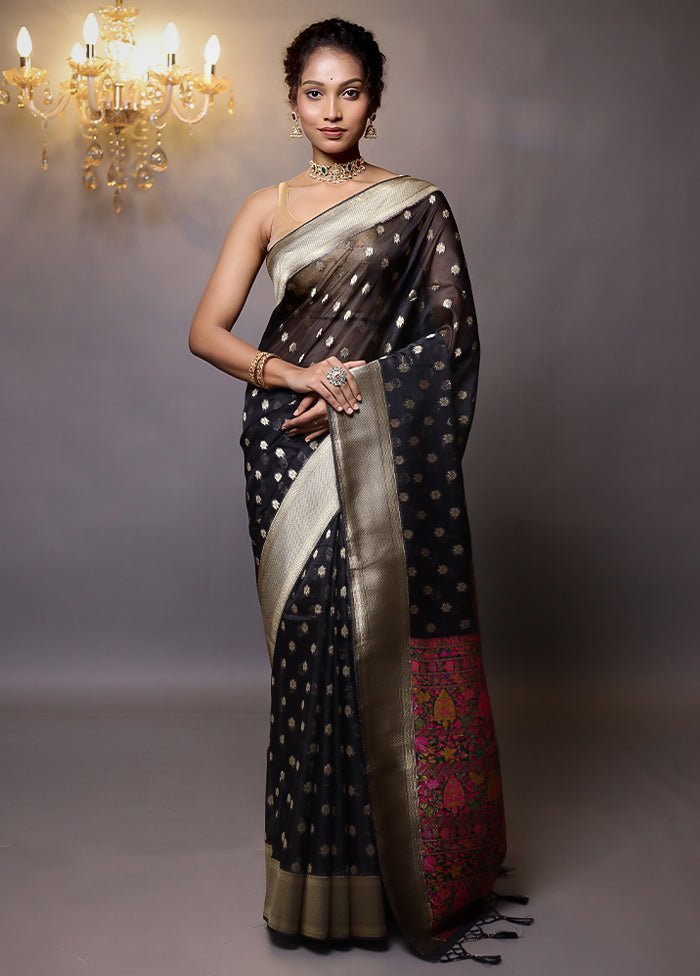 Black Organza Saree With Blouse Piece