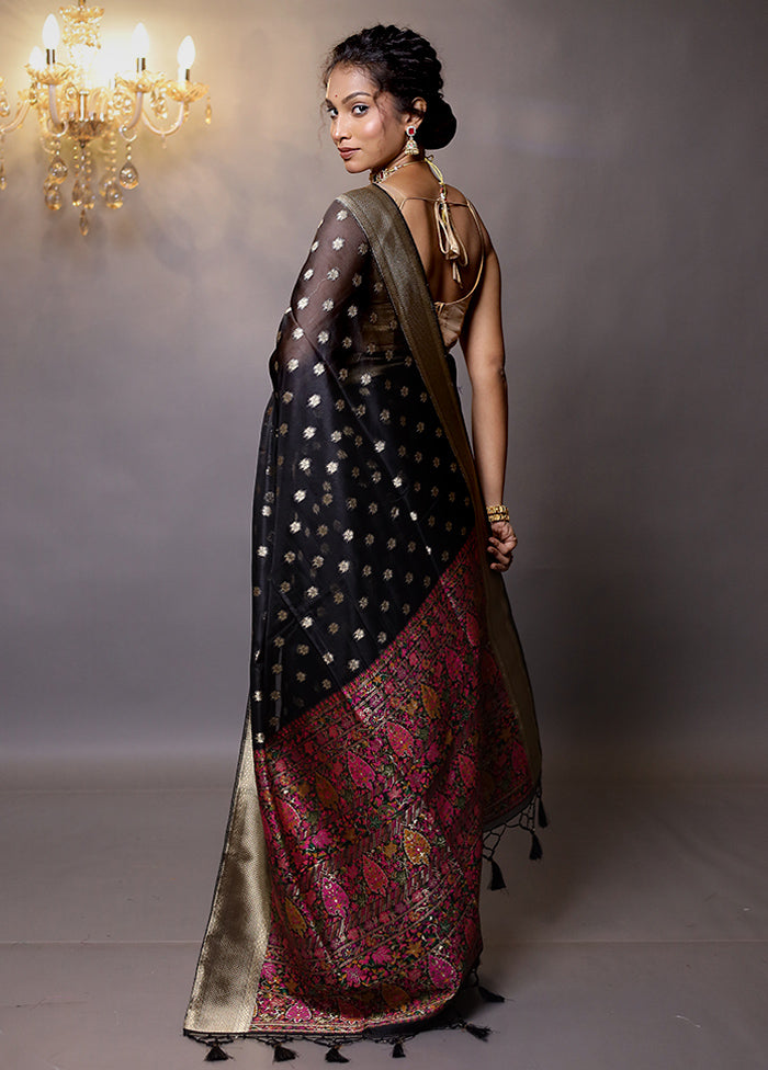 Black Organza Saree With Blouse Piece