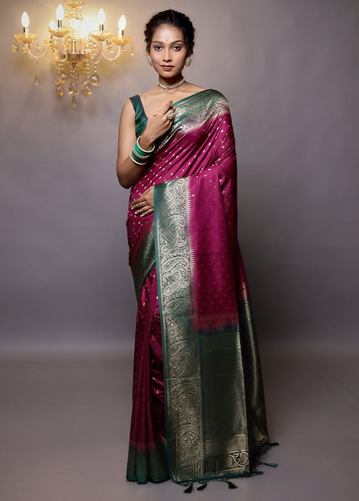 Purple Dupion Silk Saree With Blouse Piece - Indian Silk House Agencies