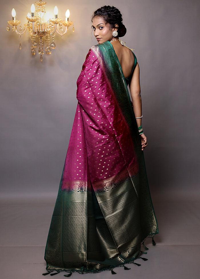 Purple Dupion Silk Saree With Blouse Piece - Indian Silk House Agencies