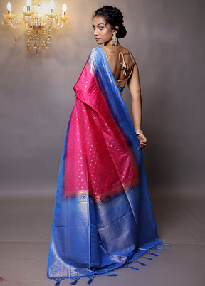 Pink Dupion Silk Saree With Blouse Piece