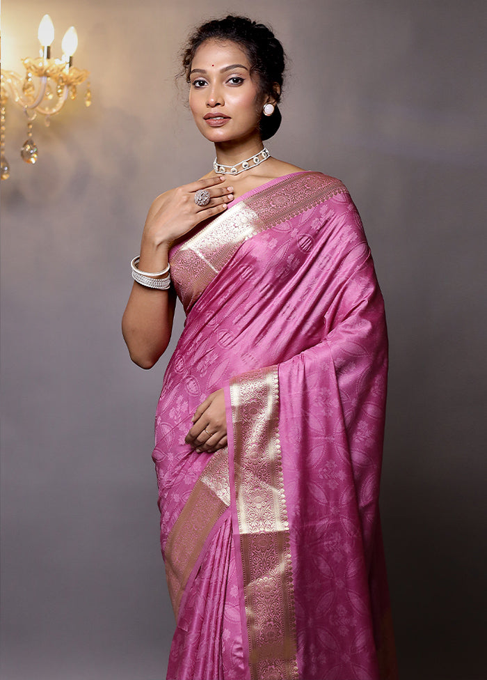 Purple Dupion Silk Saree With Blouse Piece