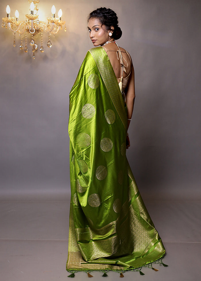 Green Dupion Silk Saree With Blouse Piece