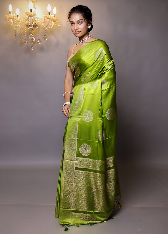 Green Dupion Silk Saree With Blouse Piece