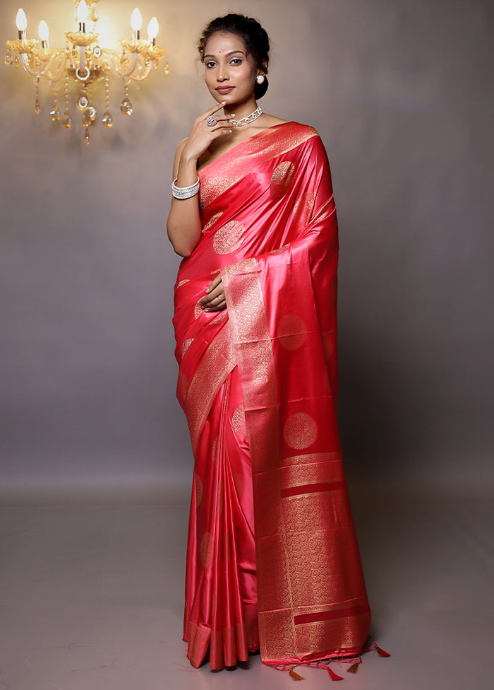 Pink Dupion Silk Saree With Blouse Piece - Indian Silk House Agencies