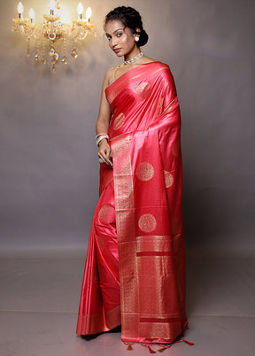 Pink Dupion Silk Saree With Blouse Piece - Indian Silk House Agencies