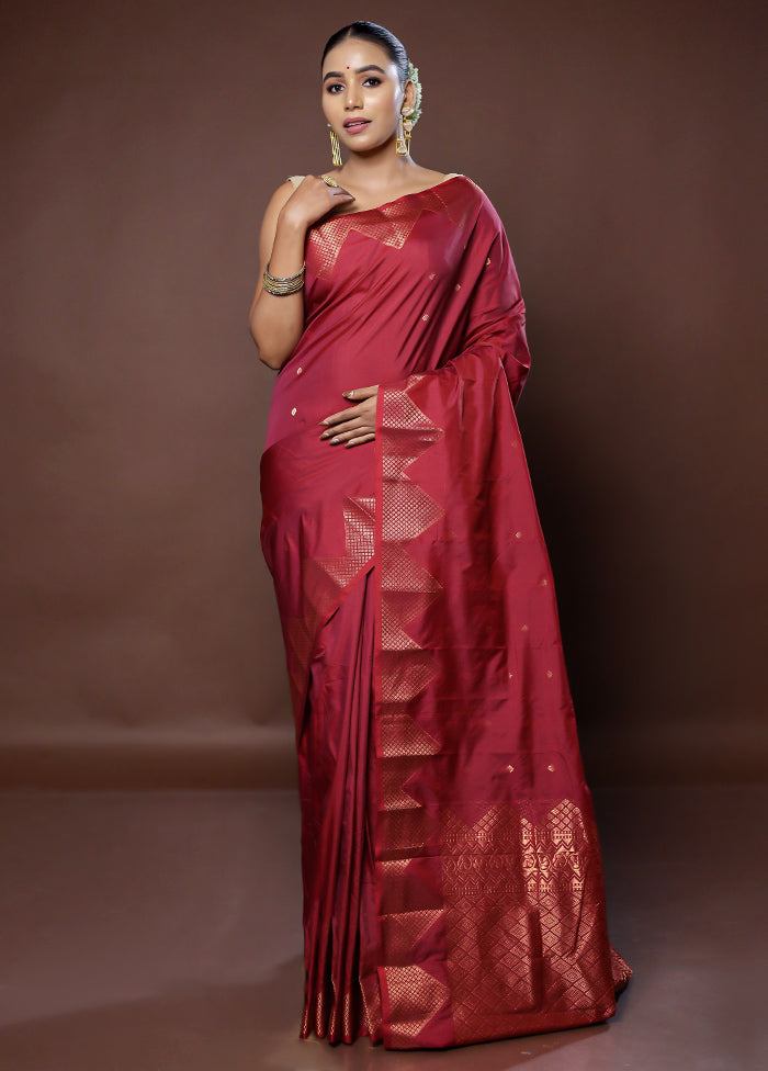 Red Kanjivaram Silk Saree With Blouse Piece