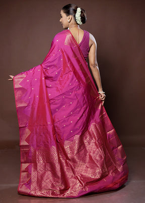 Purple Kanjivaram Silk Saree With Blouse Piece