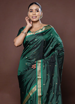 Green Kanjivaram Silk Saree With Blouse Piece