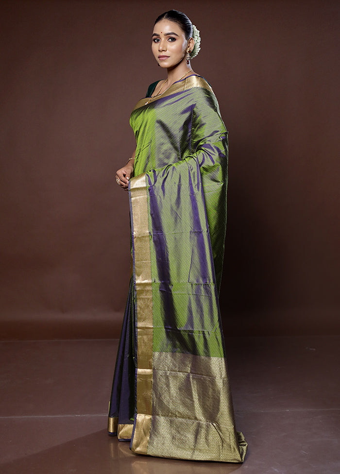 Green Kanjivaram Silk Saree With Blouse Piece