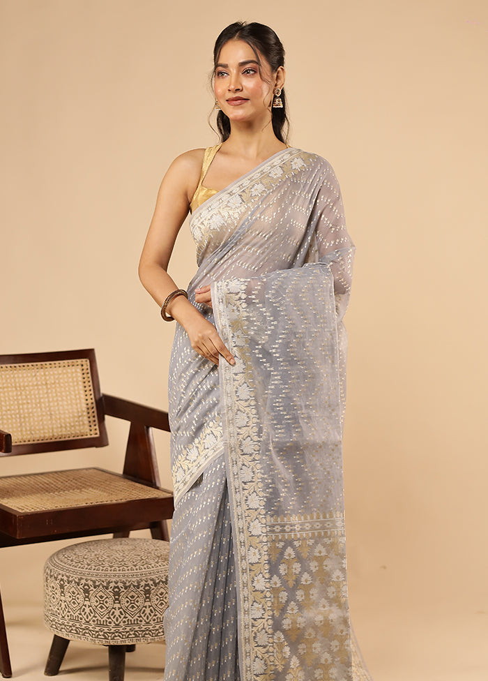 Multicolor Kora Silk Saree With Blouse Piece