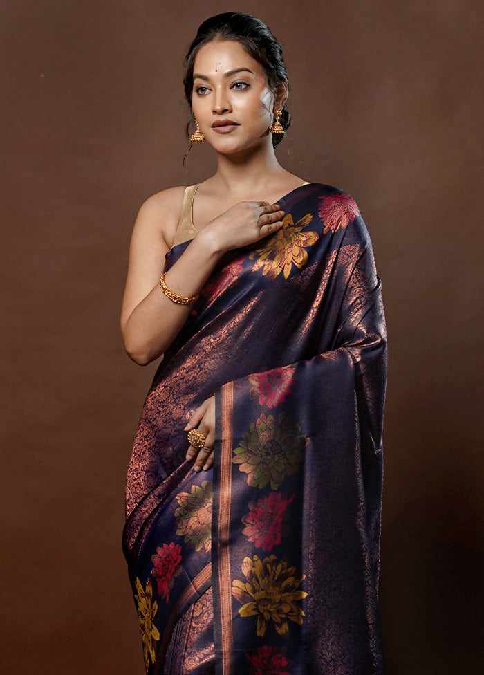 Maroon Dupion Silk Saree With Blouse Piece