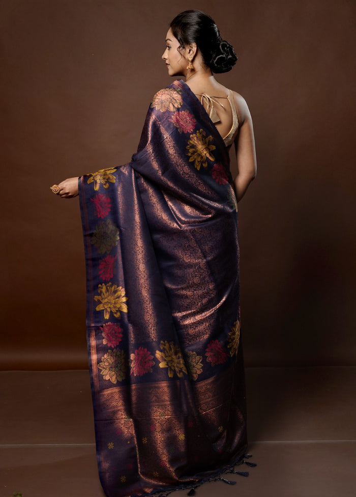 Maroon Dupion Silk Saree With Blouse Piece - Indian Silk House Agencies