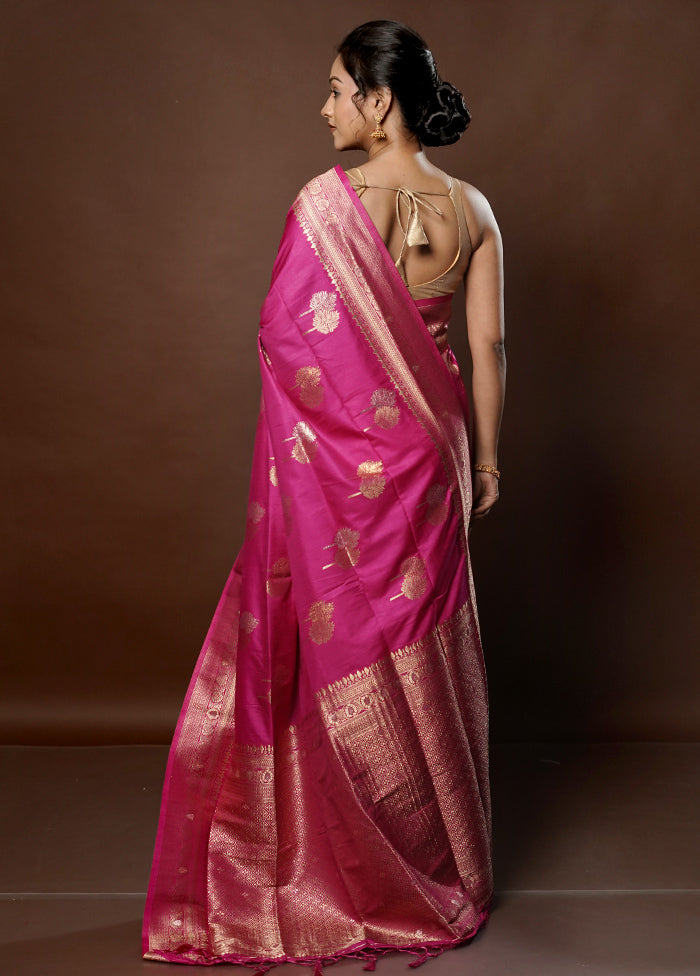 Pink Dupion Silk Saree With Blouse Piece - Indian Silk House Agencies