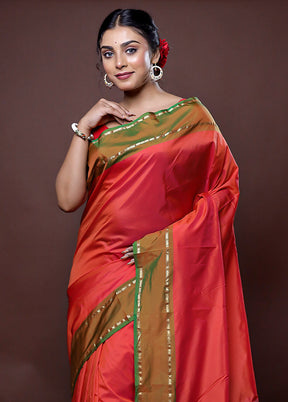 Pink Kanjivaram Silk Saree With Blouse Piece