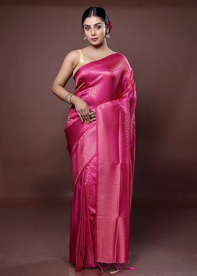 Purple Dupion Silk Saree With Blouse Piece