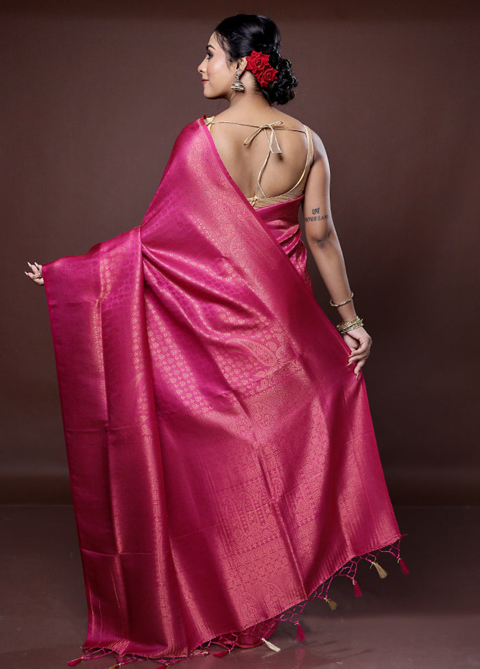 Purple Dupion Silk Saree With Blouse Piece