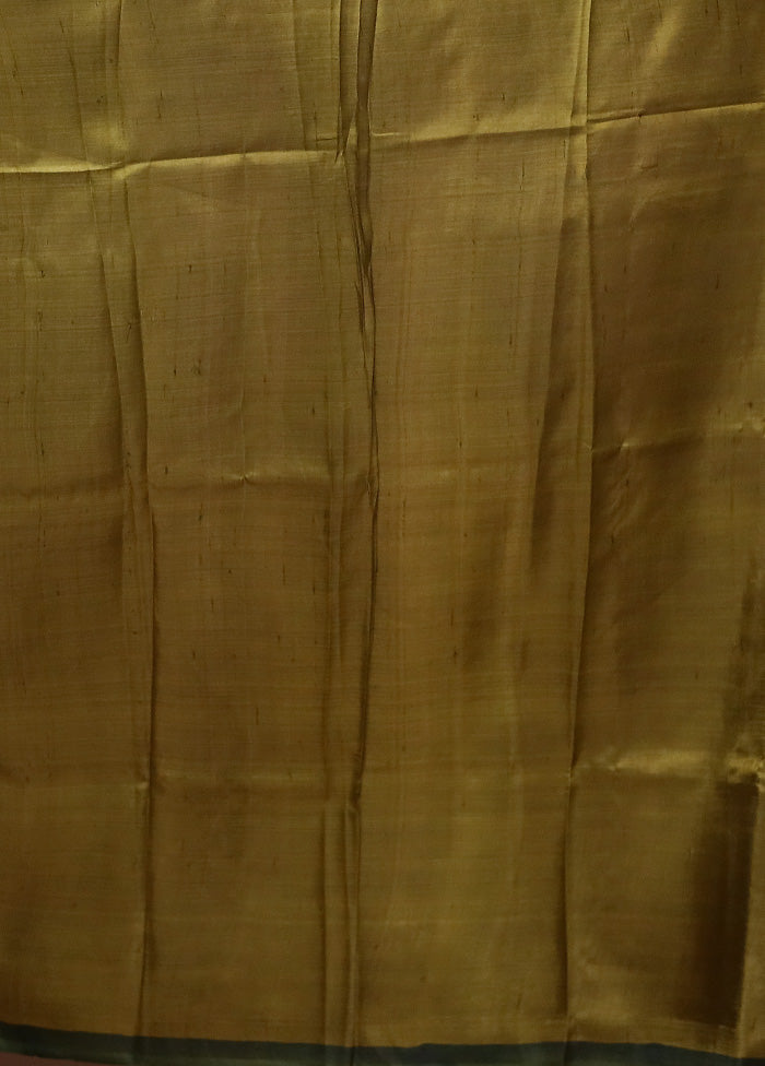 Green Printed Pure Silk Saree With Blouse Piece