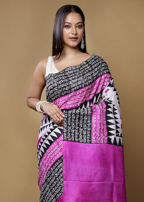 Multicolor Printed Pure Silk Saree Without Blouse Piece