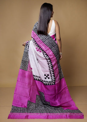 Multicolor Printed Pure Silk Saree Without Blouse Piece