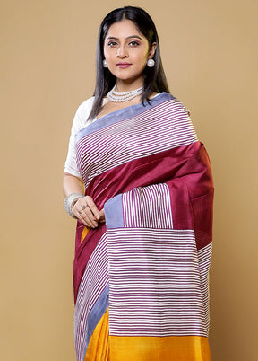 Pink Printed Pure Silk Saree Without Blouse Piece