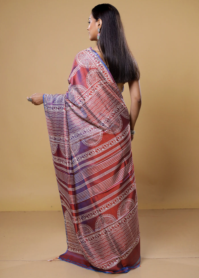 Brown Pure Bishnupuri Silk Saree Without Blouse Piece